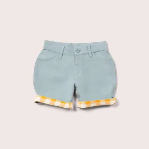 Blue Twill Turn Up Sunshine Shorts