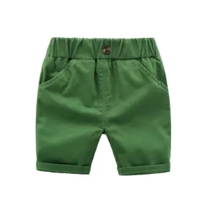 Boys Summer Casual Cotton Shorts - Navy Blue, Khaki, Green, White
