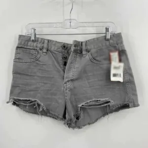 Free People High Rise Button Fly Raw Hem Cloudy Grey Shorts Womens Size 29 NWT