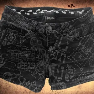 Harry Potter Marauder's Map Print &quot;I Solemnly Swear&quot; Denim Shorts