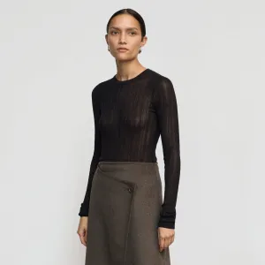 Joon Semi-Sheer Ribbed Sweater