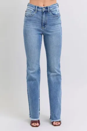 Judy Blue Full Size Raw Hem High Rise Bootcut Jeans ONLINE EXCLUSIVE