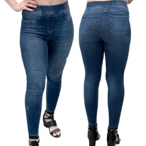 Spanx Distressed Ankle Skinny Jeans in Medium Wash Denim Women’s Size M