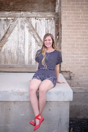 Striped Romper Shorts