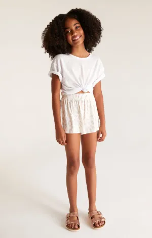 Z Supply Girls Willa Leopard Short - Sand Dollar